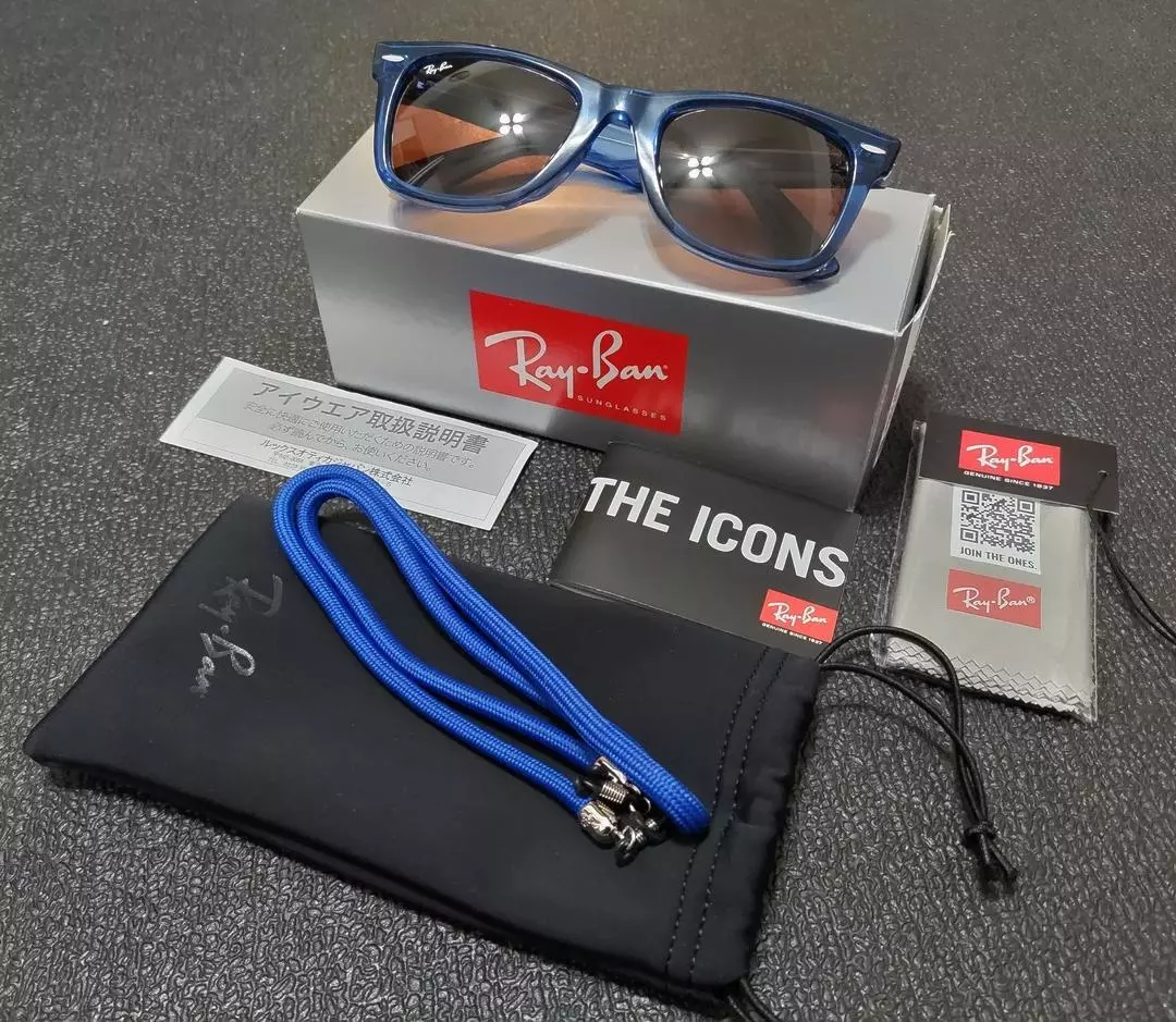 Ray-Ban RB 2140-F 6587/C5 WAYFARER Sunglasses Auth Men New Unused from Japan