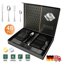 Edelstahl Besteckset Essbesteck 48 Tlg FüR 12 Personen Premium Tafelbesteck De
