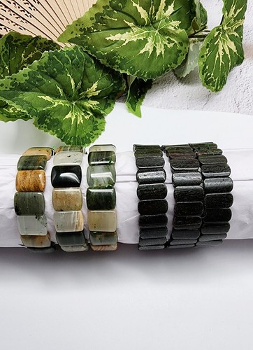 Wholesale Lot Of 6 Braclets, Garden Quartz 16mm Beaded Strech Bracelet, Lodolite - Picture 5 of 15