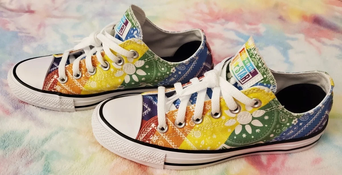 CONVERSE Chuck Taylor All Star Low Top Pride Custom Rainbow Colors 7.5 / 5.5