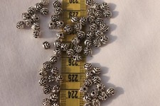 5mm Rose Buds Antique Silver Plated Spacer Metal Beads Findings Crafts R123/50pc