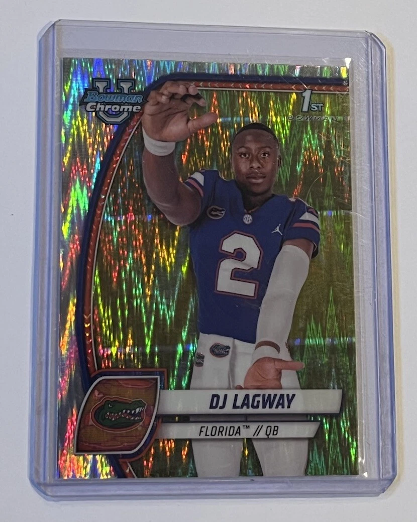 DJ LAGWAY 2024 BOWMAN CHROME UNIVERSITY U #63 1ST STEALTH REFRACTOR FLORIDA