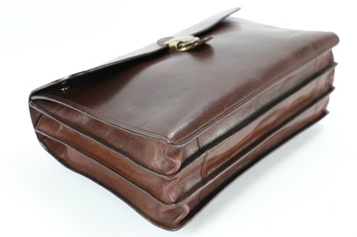 Maletín de cuero vintage MARINO ORLANDI profesional abogado bolsos adjuntos para hombre - Imagen 6 de 12