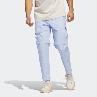 Size XL- ADIDAS Men's Adicross Zip-Off Golf Pants, Blue Dawn
