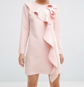 asos pink long sleeve dress