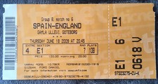 2009 England U21 v Spain U21 - Euros in Sweden - MATCH TICKET