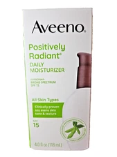 Aveeno Positively Radiant Daily Moisturizer (SPF 15) 4.0 fl oz - Exp 06/2026