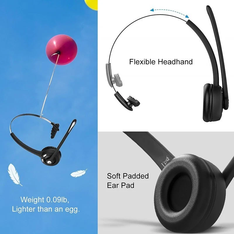 Over Head Headphone Mic Bluetooth5.3 Wireless Headset For Phone Business Driver - Image 2 of 4