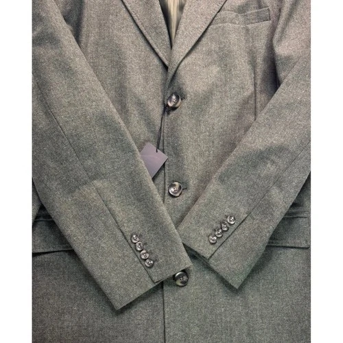 JF J Ferrar Mens Green Herringbone Wool Blend Topcoat Overcoat XXL NEW image 5
