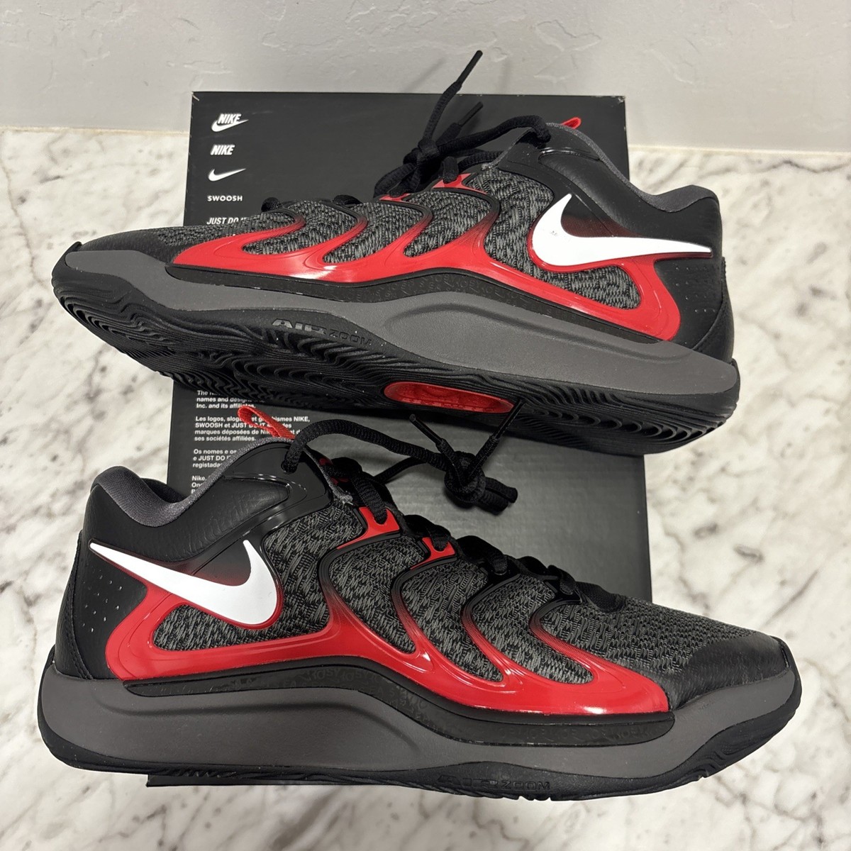 Nike Air KD 17 Late Night Black/Red Bred Basketball Men Sz 8.5 New