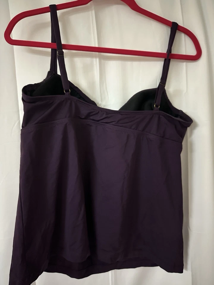 Conjunto de traje de baño tankini para mujer. Talla XL Color ciruela/púrpura Foto 4 de 4