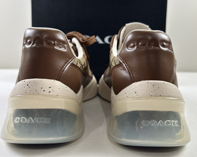 NEW COACH Size 8.5 Men's Sneaker Khaki SIG C Jacquard Logo