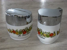 Gemco - Cream Pitcher & Sugar Bowl Set Corning Ware Spice of Life Pattern - MINT