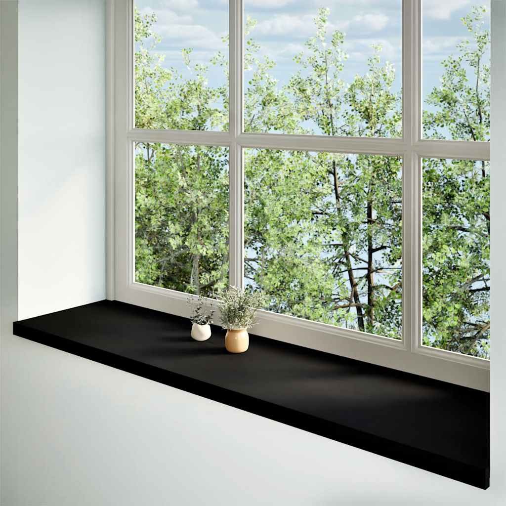 Set 2 Davanzali Legno Massello Rovere 160x40x2 Marrone Scuro Elite