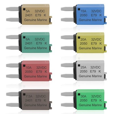 Resettable Mini Blade Fuses 5A-30A Kit for Automotive Marine RV DC 12V