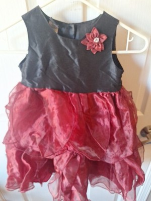 Holiday Editions Black and Red Layered Formal Dress 4T