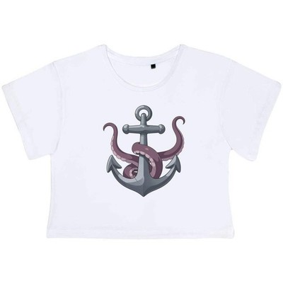 ''Kraken Tentacles & Anchor'' Damen Baumwolle Crop Tops (CO061421)