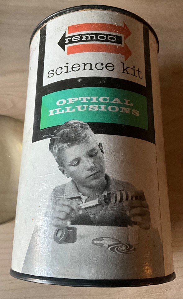 Vintage 1961 Remco Science Kit Canister Style Optical Illusions