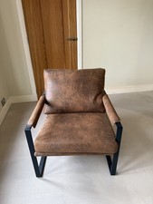 Faux Leather Suede Brown Graziana Accent Microfibre Chair