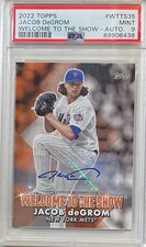 Mint PSA 9 2022 Topps Jacob DeGrom Welcome To The Show Auto Mets #9/10
