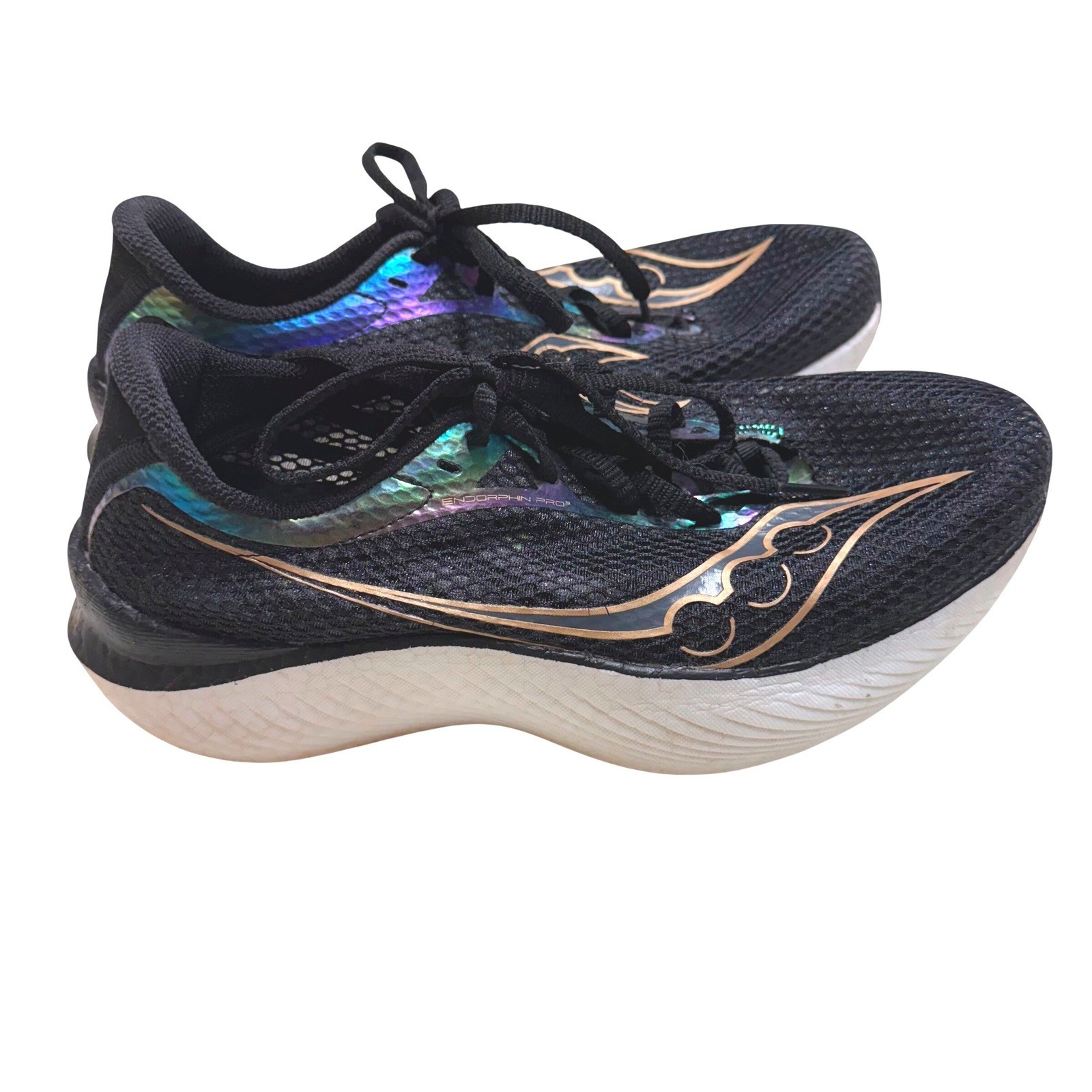 Saucony Women's Running Shoes Black Gold Iridescent PWRRUN Size 9