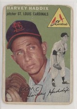 1954 Topps Harvey Haddix (White Back) #9 9bi