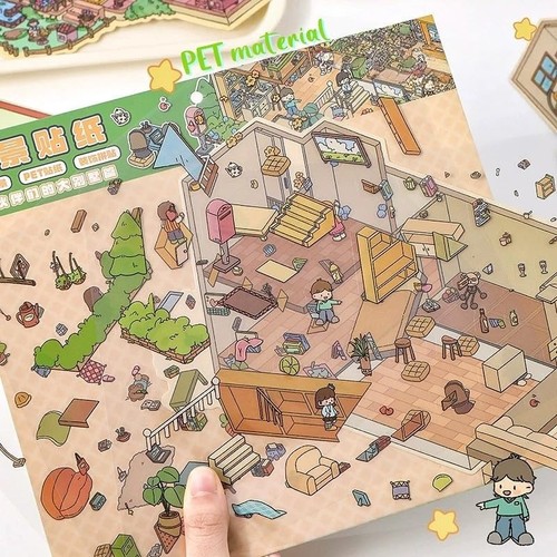 6 Escenas - Pegatinas 3D Hágalo Usted Mismo Escenas con Pinzas, Pegatinas Impermeables y Reutilizables - Imagen 7 de 9