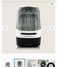 Baby Brezza Electric Baby Bottle Sterilizer w/ Removable Tray, White/Black