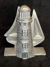 Mariposa Sailboat & Lighthouse Napkin Stand/Holder Aluminum #2670 Retired