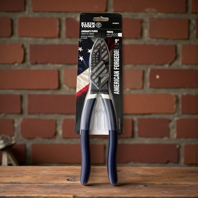American Forged Klein Tools Lineman's Pliers Made In The USA American Flag