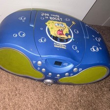 Nickelodeon SpongeBob SquarePants Portable Boombox CD Player Blue/Green
