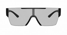 Burberry BE 4291 300169 Black Plastic Rectangle Sunglasses Silver Mirror Lens