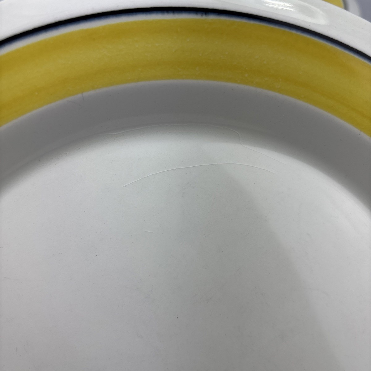 Vintage Arabia Finland Faenza Yellow Dinner Plate Set 3 Plates 10