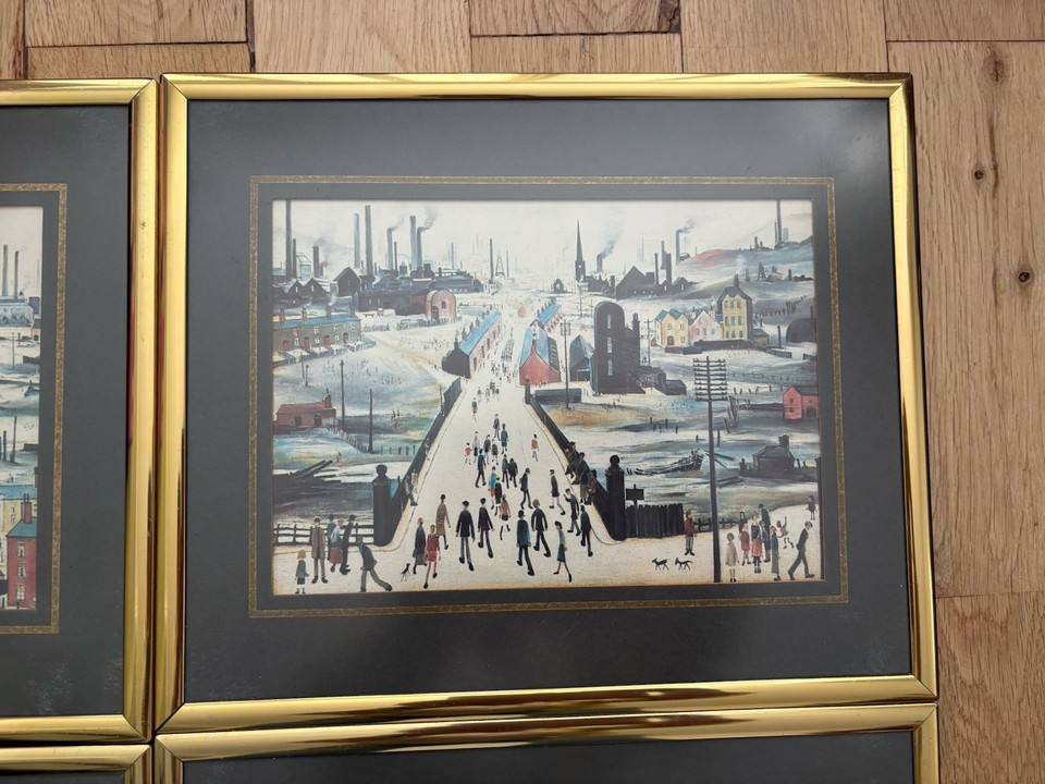 Vintage Set Of Four Framed Lowry Prints Gold Frames | eBay UK