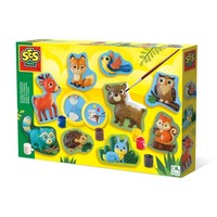 Ses Creative 01134 Gips GießEn Waldtiere, Natur-Bastelset FüR Kinder Ab 5 Jahren