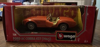 Ford AC Cobra 427 1965 1:24 Scale Burago RED Metal Diecast Model Car