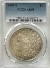 1887-S Morgan Dollar, AU 55 PCGS, NR.