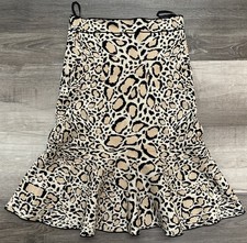 BCBGMAXAZRIA Knit Trumpet Skirt Animal Leopard Print Trumpet Women S Brown Black