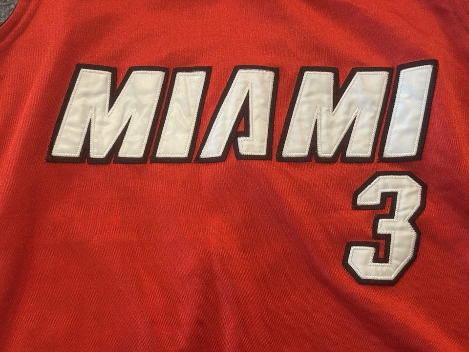 Miami Heat SIZE 52 Adidas Dwyane Wade Stitched Red/Black NBA Basketball Jersey 8 - Image 4 of 4