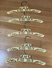 Lot of 5 Vintage Baby Child Toddler Clothes Hangers Swivel, Lamb Metal  Plastic