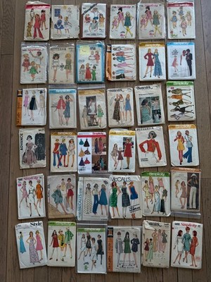 122 x VINTAGE SCHNITTMUSTER KONVOLUT SIMPLICITY BUTTERICK MCCALL S VOGUE