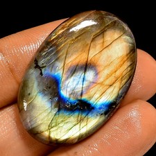 37 Ct Natural Labradorite Oval Cabochon Loose Gemstone For Jewelry 34X24X5 mm