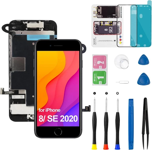 For iPhone 8 SE 2020 2nd Screen Replacement Kit with Home Button Earpiece