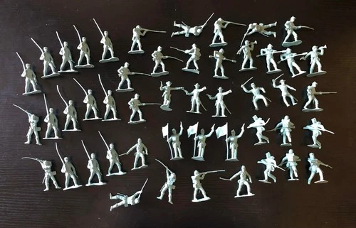 Big Lot Vintage MARX CIVIL WAR PLAYSET Toy Soldiers Horses & Accessories