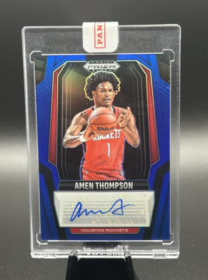 2024-25 Panini Prizm Black Amen Thompson Signatures Blue /49 Auto 