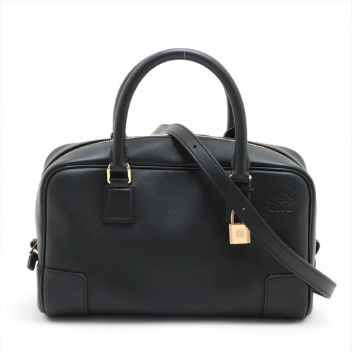 Loewe Amasona 23 Leather 2 Way Handbag Black