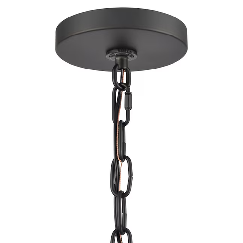 ALLEN + ROTH Ullie 6-Light Matte Black Farmhouse Adjustable Hang Chandelier -NEW - Picture 7 of 8