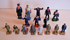 16 ASSORTED BRITAINS CRESCENT & HORNBY O GAUGE DIECAST FIGURES 40mm-54mm a/f