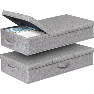 Unterbett Aufbewahrungsbox 2 Stück, 79x40x15 cm, faltbar & staubdicht