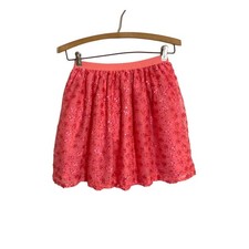 Girl's Children's Place Flower Applique and Sequin Tutu Skirt Coral Pink Size 6
